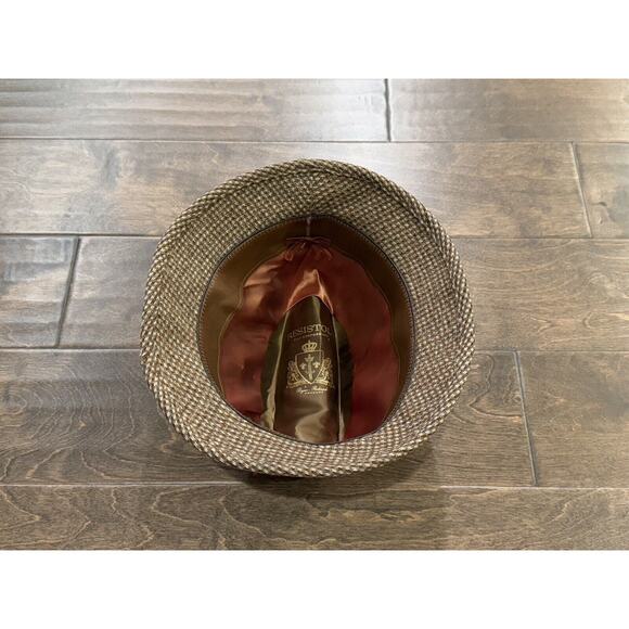 Vintage RESISTOL Mens Sherlock Suede Tweed Fedora Hat Size 7 1/8 Made In USA - Picture 6 of 10